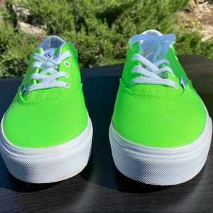 White/Green Vans - Boy size 3